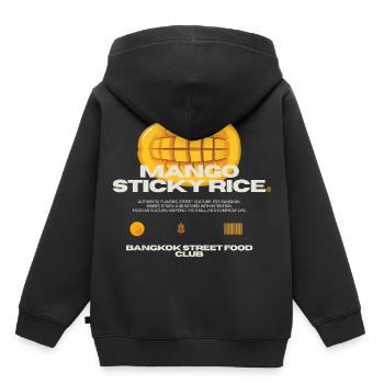 Club du Riz Collant à la Mangue Bangkok - Sweat Premium à capuche enfant bio - noir - Dos - AI Model Kid Male (0cm)