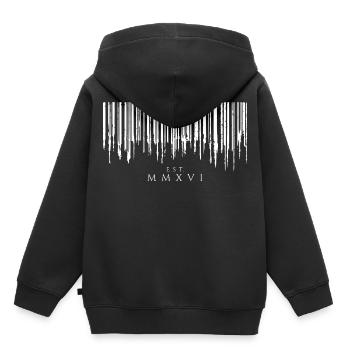 Barcode Tropfen White Est. MMXVI - Kinder Premium Organic Hoodie - Schwarz - Hinten - AI Model Kid Male (0cm)
