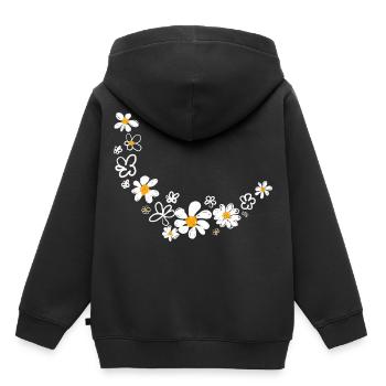 Guirlande florale - Sweat Premium à capuche enfant bio - noir - Dos - AI Model Kid Male (0cm)