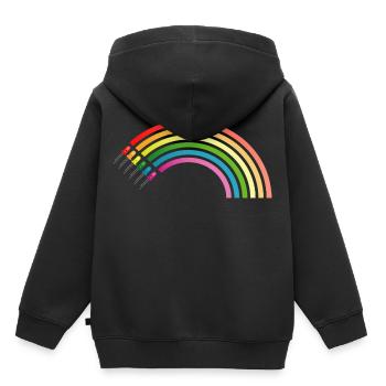 Regenbogen LED Shirt Geschenkidee Sonderangebot - Kinder Premium Organic Hoodie - Schwarz - Hinten - AI Model Kid Male (0cm)