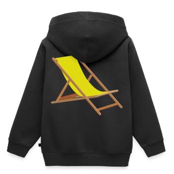 Strand Sommer Sonne Liegestuhl Urlaub - Kinder Premium Organic Hoodie - Schwarz - Hinten - AI Model Kid Male (0cm)