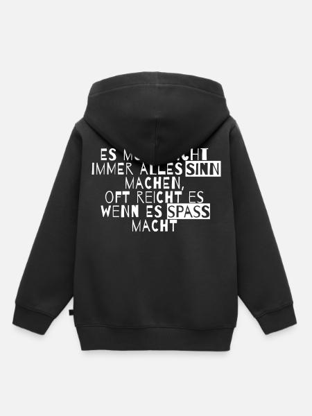 es muss nicht immer alles sinn Lustiger Spruch - Kinder Premium Organic Hoodie - Schwarz