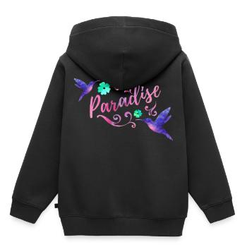 Paradise Watercolor - Kinder Premium Organic Hoodie - Schwarz - Hinten - AI Model Kid Male (0cm)