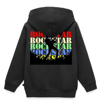 Rock Rocker - Kinder Premium Organic Hoodie - Schwarz - Hinten - AI Model Kid Male (0cm)