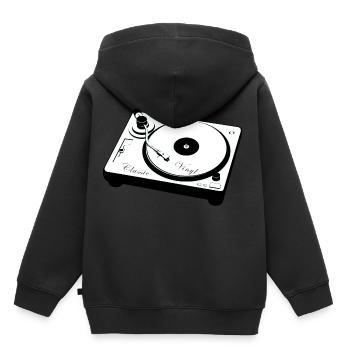 Schallplattenspieler Turntable - Kinder Premium Organic Hoodie - Schwarz - Hinten - AI Model Kid Male (0cm)