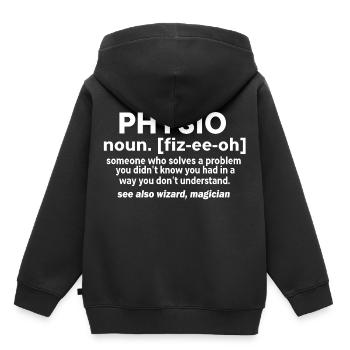 PHYSIO également connu comme assistant - Sweat Premium à capuche enfant bio - noir - Dos - AI Model Kid Male (0cm)
