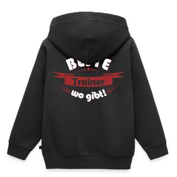 Trainer - Kinder Premium Organic Hoodie - Schwarz - Hinten - AI Model Kid Male (0cm)