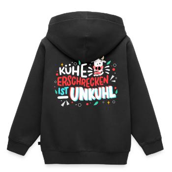 Kühe Erschrecken Ist Unkuhl - Kinder Premium Organic Hoodie - Schwarz - Hinten - AI Model Kid Male (0cm)