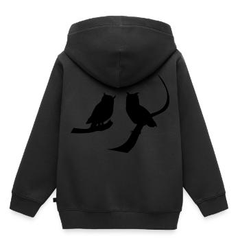 Eule Uhu Kautz - Kinder Premium Organic Hoodie - Schwarz - Hinten - AI Model Kid Male (0cm)