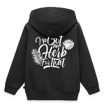J’ai des herbes pour recueillir des épices de l’herbe - Sweat Premium à capuche enfant bio - noir - Dos - AI Model Kid Male (0cm)