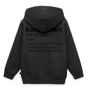 Booktrovert Definition Description - Sweat Premium à capuche enfant bio - noir - Dos - AI Model Kid Male (0cm)