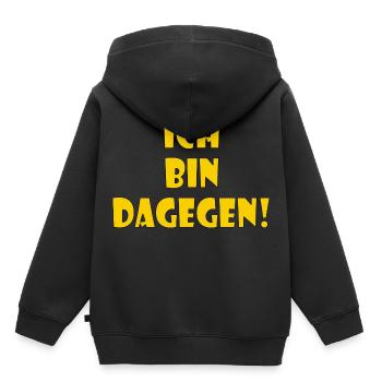 Ich bin dagegen - Kinder Premium Organic Hoodie - Schwarz - Hinten - AI Model Kid Male (0cm)