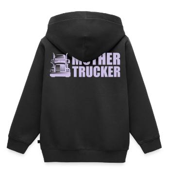 mère Trucker - Sweat Premium à capuche enfant bio - noir - Dos - AI Model Kid Male (0cm)