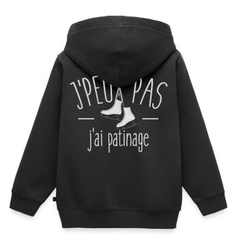 Je peux pas j'ai patinage - Sweat Premium à capuche enfant bio - noir - Dos - AI Model Kid Male (0cm)