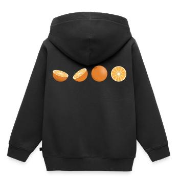 Les oranges - Sweat Premium à capuche enfant bio - noir - Dos - AI Model Kid Male (0cm)
