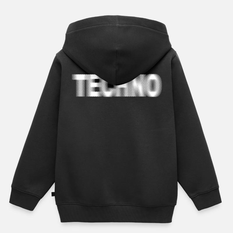techno - Kinder Premium Organic Hoodie - Schwarz