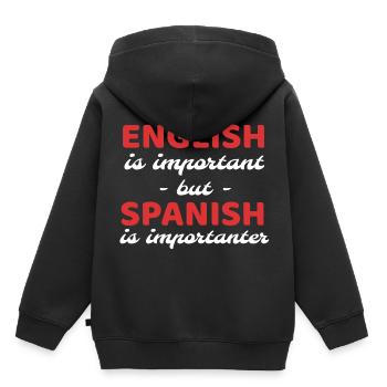 Espagne Espagnol Professeur d’Espagnol Professeur - Sweat Premium à capuche enfant bio - noir - Dos - AI Model Kid Male (0cm)