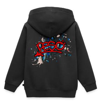 Graffiti Peso - Sweat Premium à capuche enfant bio - noir - Dos - AI Model Kid Male (0cm)