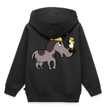 Hausmeister Handwerker Berufe Hund Hamster Job - Kinder Premium Organic Hoodie - Schwarz - Hinten - AI Model Kid Male (0cm)