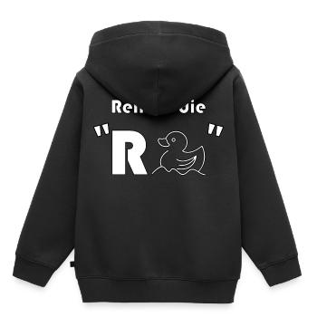 Reif fuer die Rente Ente Pension - Kinder Premium Organic Hoodie - Schwarz - Hinten - AI Model Kid Male (0cm)