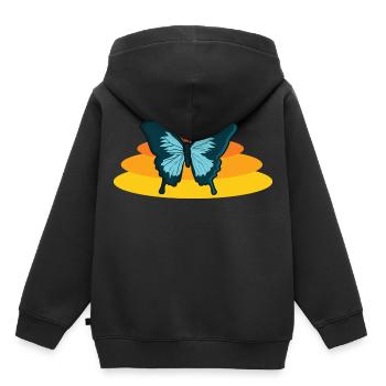 Papillon mite papillon papillon aile - Sweat Premium à capuche enfant bio - noir - Dos - AI Model Kid Male (0cm)