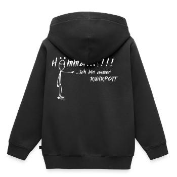 Ruhrpott Design - Ich bin aussen Ruhrpott - Kinder Premium Organic Hoodie - Schwarz - Hinten - AI Model Kid Male (0cm)