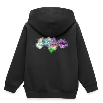 Diamanten Schmuck hell glühend - Kinder Premium Organic Hoodie - Schwarz - Hinten - AI Model Kid Male (0cm)
