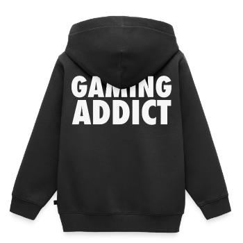 Gaming Gamer Spielkonsole Konsole Gamepad Geschenk - Sweat Premium à capuche enfant bio - noir - Dos - AI Model Kid Male (0cm)