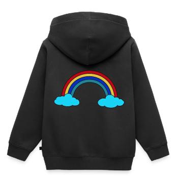 Ciel nuages - Sweat Premium à capuche enfant bio - noir - Dos - AI Model Kid Male (0cm)