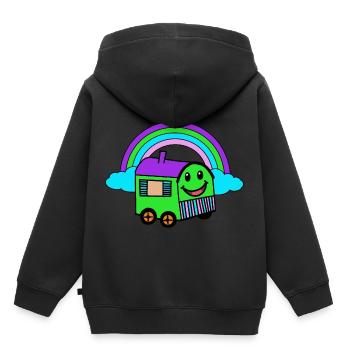 Happy Trailer Hut Rainbow Fantasy - Kids Premium Organic Hoodie - black - Back - AI Model Kid Male (0cm)