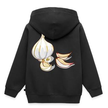 knoblauch garlic veggie gemuese vegetables5 - Kinder Premium Organic Hoodie - Schwarz - Hinten - AI Model Kid Male (0cm)