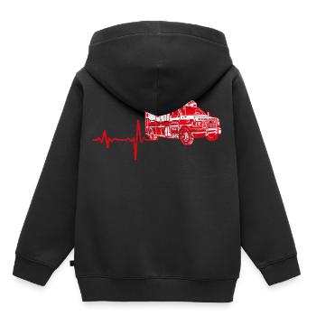 Shirt Geschenk Heartbeat Krankenwagen - Kinder Premium Organic Hoodie - Schwarz - Hinten - AI Model Kid Male (0cm)