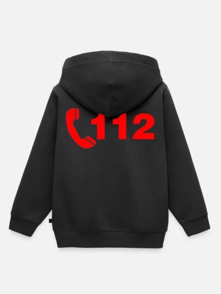 Feuer 112 - Kinder Premium Organic Hoodie - Schwarz