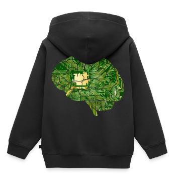 Brain circuitry, electronics - Kids Premium Organic Hoodie - black - Back - AI Model Kid Male (0cm)