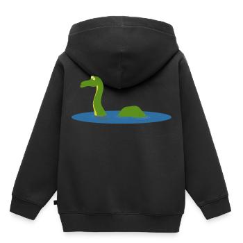 See Monster Meer - Kinder Premium Organic Hoodie - Schwarz - Hinten - AI Model Kid Male (0cm)