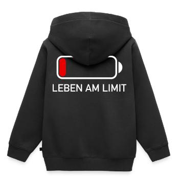 Life on the Limit Drôle disant batterie de téléphone cadeau - Sweat Premium à capuche enfant bio - noir - Dos - AI Model Kid Male (0cm)