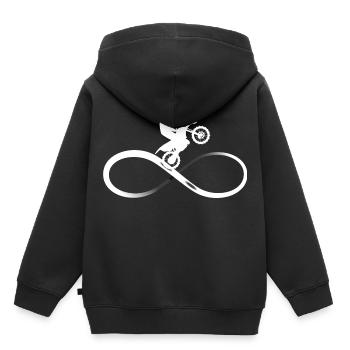 Motocross moto infini symbole de l'infini - Sweat Premium à capuche enfant bio - noir - Dos - AI Model Kid Male (0cm)