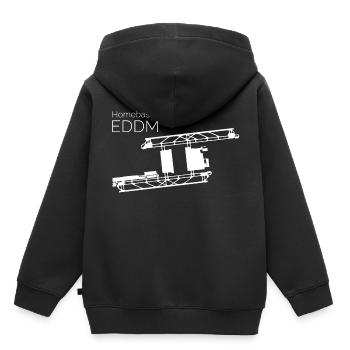 Flughafen München - Kinder Premium Organic Hoodie - Schwarz - Hinten - AI Model Kid Male (0cm)