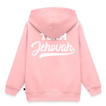 Équipe Jéhovah cadeau cool pour les Témoins de Jéhovah - Sweat Premium à capuche enfant bio - rose - Dos - AI Model Kid Female (0cm)