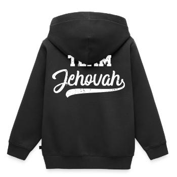 Équipe Jéhovah cadeau cool pour les Témoins de Jéhovah - Sweat Premium à capuche enfant bio - noir - Dos - AI Model Kid Male (0cm)