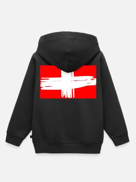 Schweizer Fahne - Kinder Premium Organic Hoodie - Schwarz