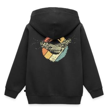 Sauterelles - Sweat Premium à capuche enfant bio - noir - Dos - AI Model Kid Male (0cm)