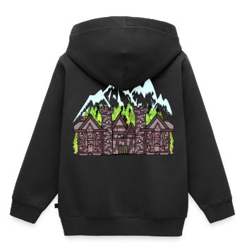 Autriche Château médiéval Forteresse Chevaliers fantastiques - Sweat Premium à capuche enfant bio - noir - Dos - AI Model Kid Male (0cm)