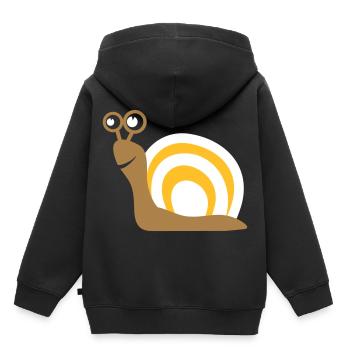 escargot cadeau - Sweat Premium à capuche enfant bio - noir - Dos - AI Model Kid Male (0cm)