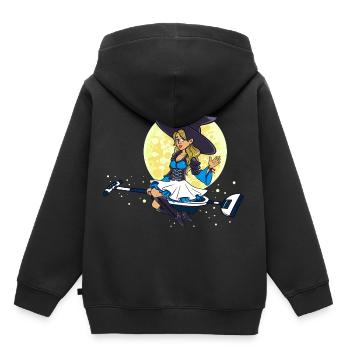 Entreprise de nettoyage de sorcière - Sweat Premium à capuche enfant bio - noir - Dos - AI Model Kid Male (0cm)