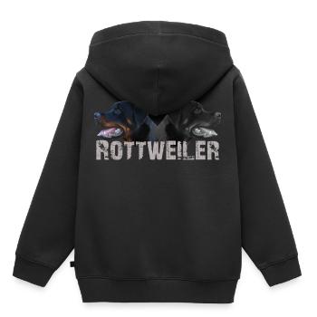 Rottweiler,Hundesport,Hundekopf,Diensthund,Hund, - Kinder Premium Organic Hoodie - Schwarz - Hinten - AI Model Kid Male (0cm)