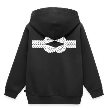 Noeud de noeud de navire cadeau capitaine marin - Sweat Premium à capuche enfant bio - noir - Dos - AI Model Kid Male (0cm)