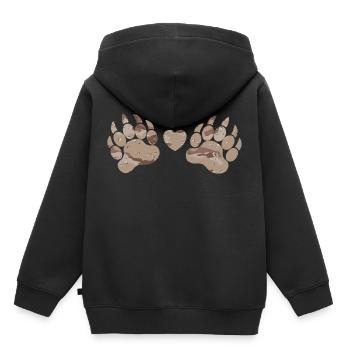 Camouflage paws paws claws desert camouflage heart - Kids Premium Organic Hoodie - black - Back - AI Model Kid Male (0cm)