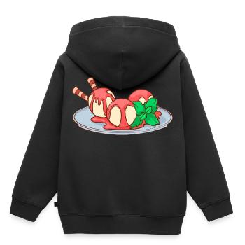 Crème glacée, crème glacée, crème glacée, crème glacée, boule, crème glacée, sundae - Sweat Premium à capuche enfant bio - noir - Dos - AI Model Kid Male (0cm)