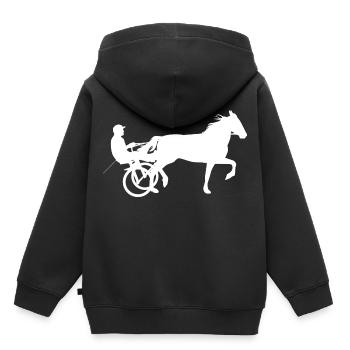 Courses hippiques courses hippiques - Sweat Premium à capuche enfant bio - noir - Dos - AI Model Kid Male (0cm)